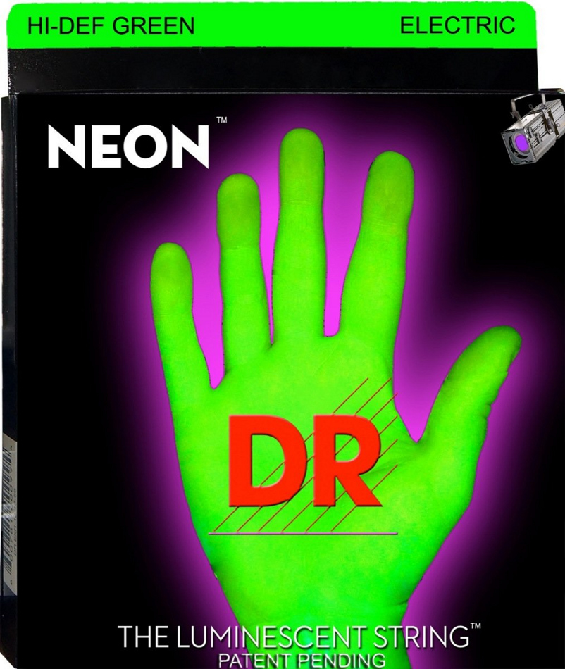Medium NEON HiDef SuperStrings Electric Guitar Strings in Green