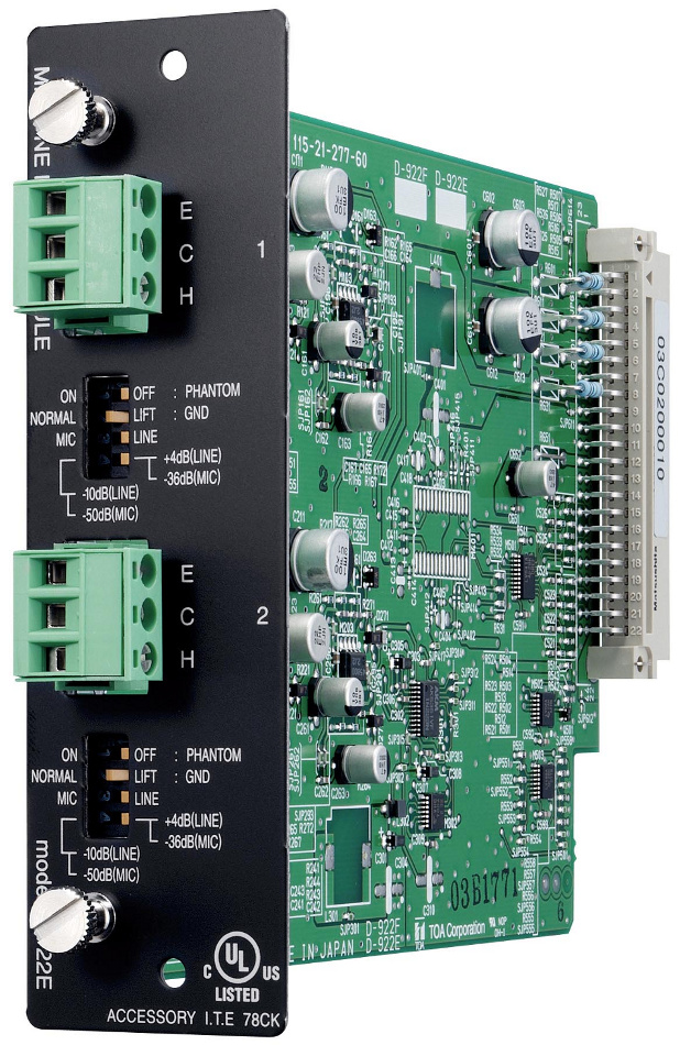2-channel Terminal Block Input Module for TOA D-901 Mixer
