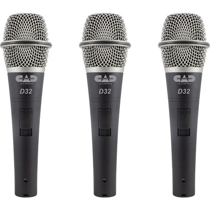 3-Pack of CADLive D32 Dynamic Handheld Microphones