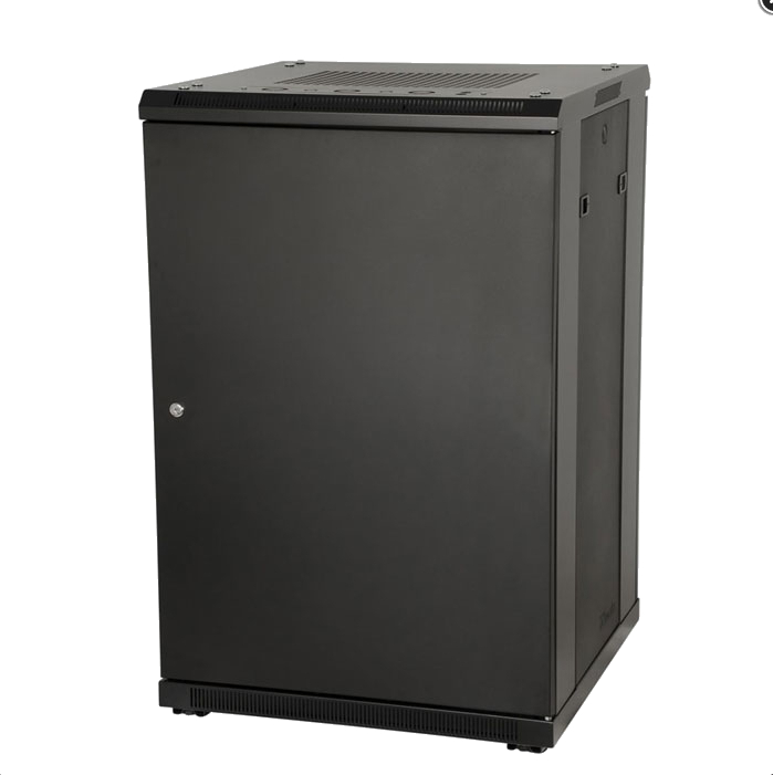 22U, 23" Deep Floor-Standing Rack w/ Steel Doors