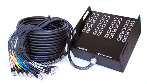225 ft. 12-Channel RoadMASTER Multipair Audio Snake, XLR-M Fan to XLR-F Fan, 8 Sends, No Returns