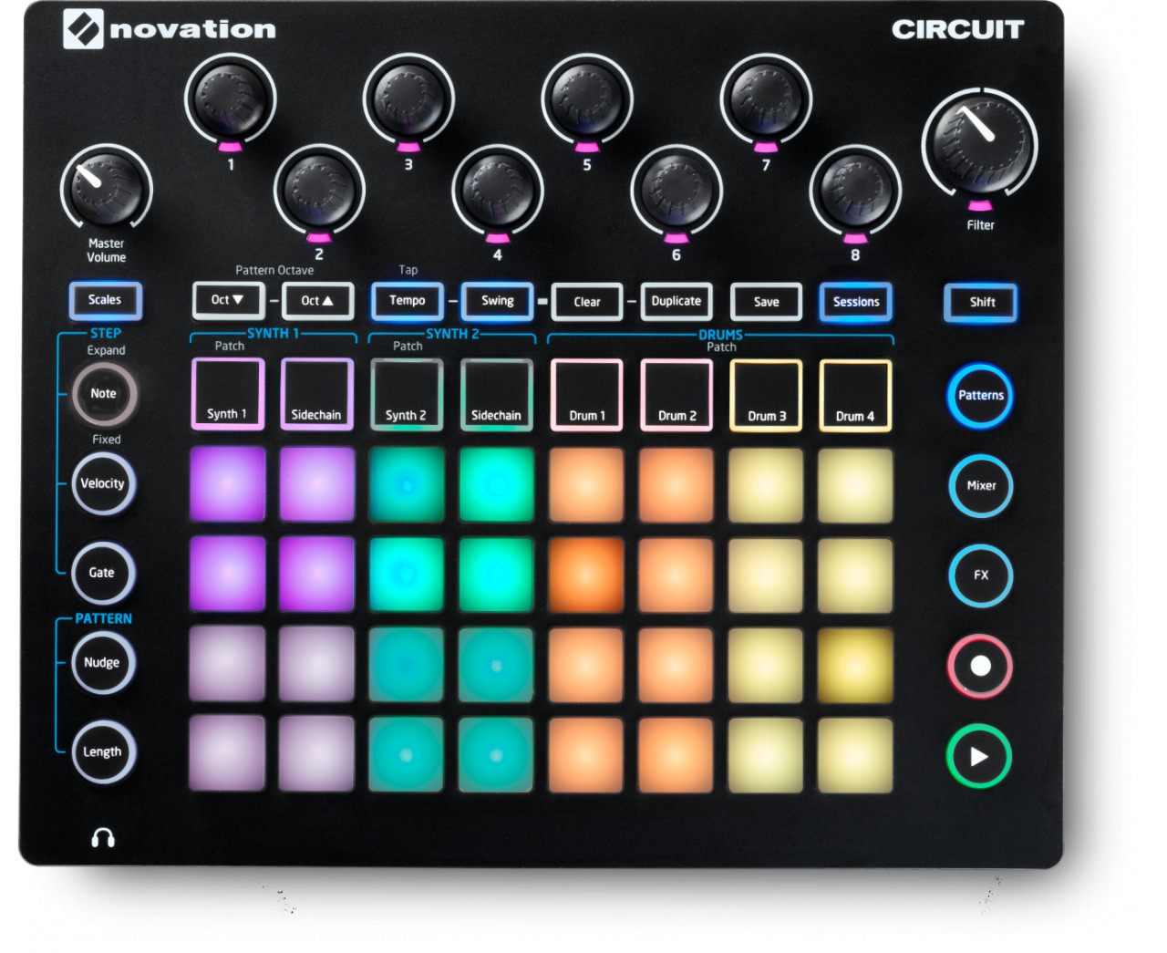 Nova Synth and Drum Machine with Circuit Components Suite