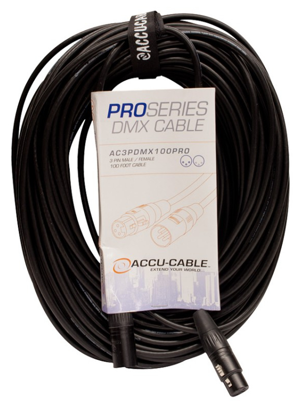 100 ft Pro Series 3-Pin DMX Cable