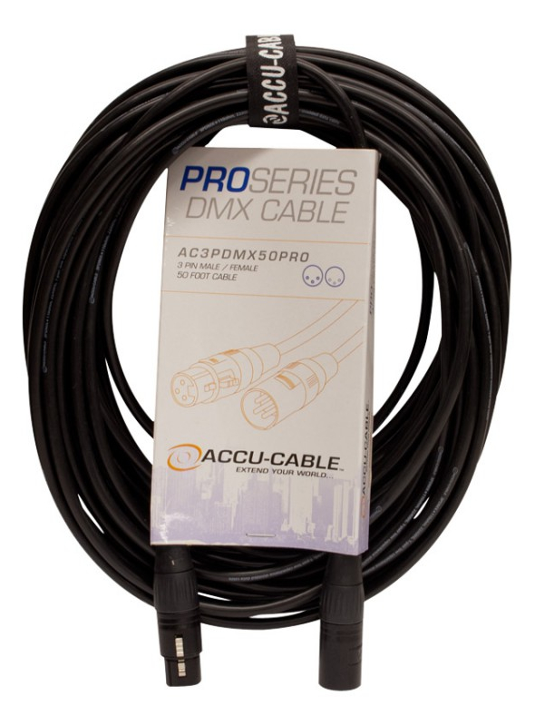 50 ft Pro Series 3-Pin DMX Cable