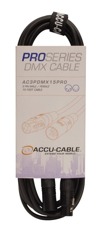 15 ft Pro Series 3-Pin DMX Cable
