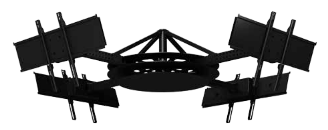Multi-Display Ceiling Mount with 4 Telescoping Arms