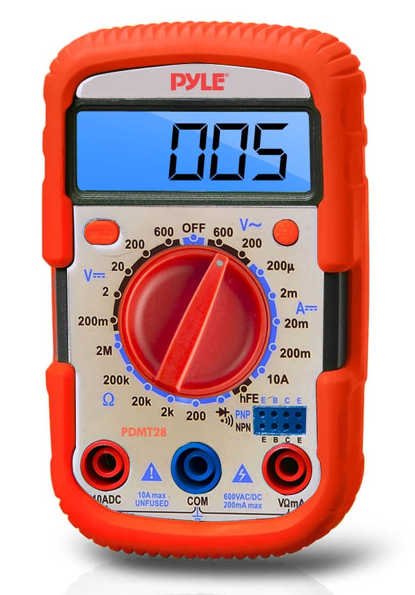 Digital Multimeter with Protective Rubber Case