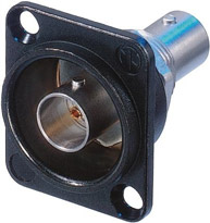 BNC Bulkhead Jack, 75 Ohm, D-Shape, Grounded (Black)