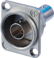 BNC Bulkhead Jack, 75 Ohm, D-Shape, Isolated (Silver)