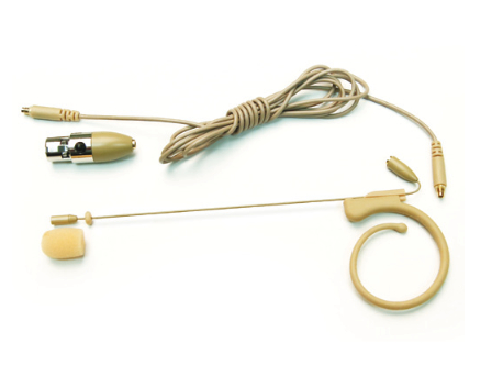 Single Ear HT7 Omnidirectional Headworn Condenser Mic w/ 3-pin, Beige