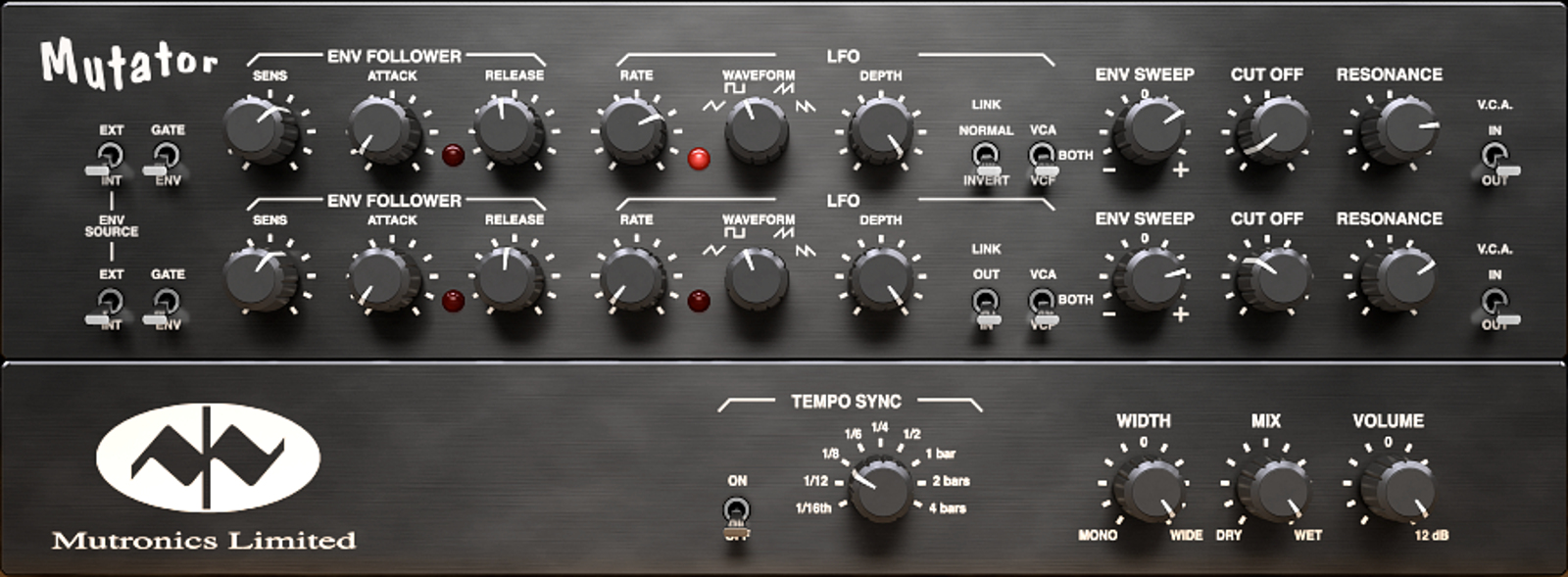 Stereo Analog Filter Plugin, Virtual Version