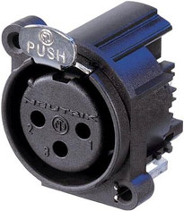 3-pin Female XLR Receptacle, Horizontal