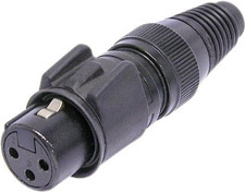 3-pin Female XLR Cable Connector, Heavy Duty (Black)