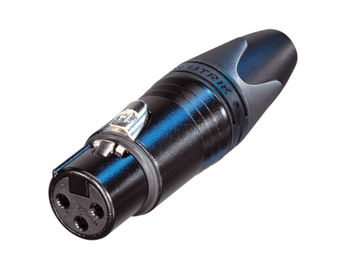 3-Pin Female XLR Cable Connector, Black, Silver Contacts