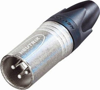 3-Pin XLR-M Cable Connector with Nickel Housing & Silver Contacts