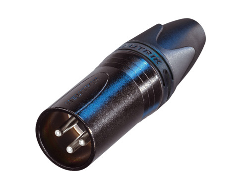 3-pin Male XLR Cable Connector, Black, Silver Contacts