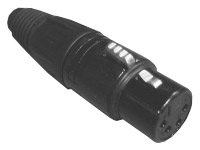 4-pin Female XLR Cable Connector, Black, Gold Contacts