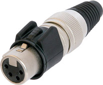 4-pin Female XLR Cable Connector, Heavy Duty