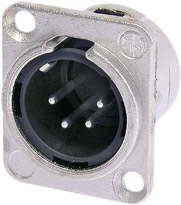 4-pin Male XLR Panel Connector, Nickel