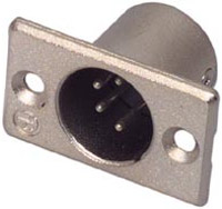 4-Pin Male XLR Rectangular Panel Connector, Nickel