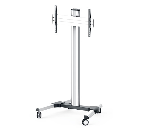 DisplayStation Cart w/ 600VESA, Single Display Mount and Casters, ALU