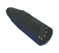 4-pin XLR Male Cable Connector, Black, Silver Contacts