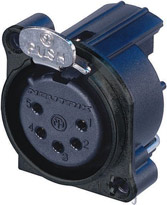 5-pin Female XLR Connector, Vertical PCB Mount, Black
