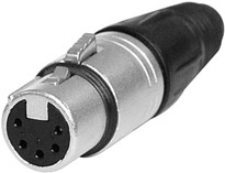 5-pin Female XLR Cable Connector, Nickel