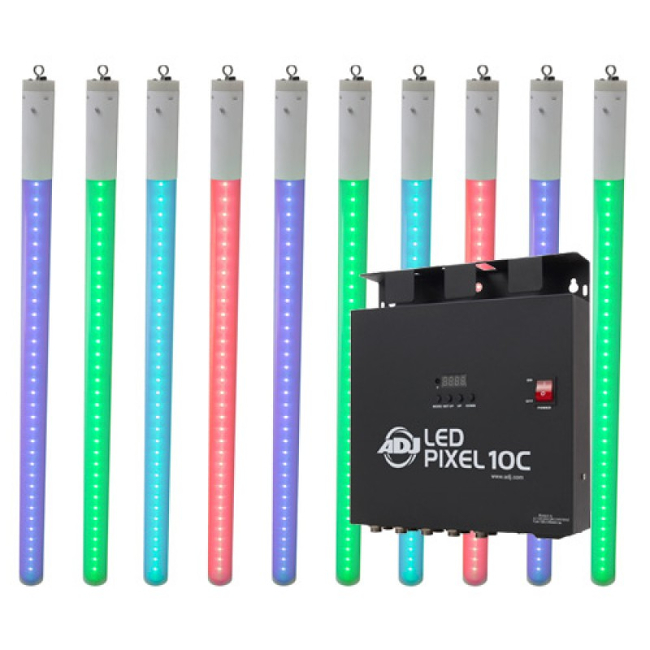 Lighting Package with (10) LED Pixel Tube 360 Lights and (1) LED Pixel 10C Controller