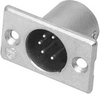 5-pin Male XLR Rectangular Panel Connector, Nickel