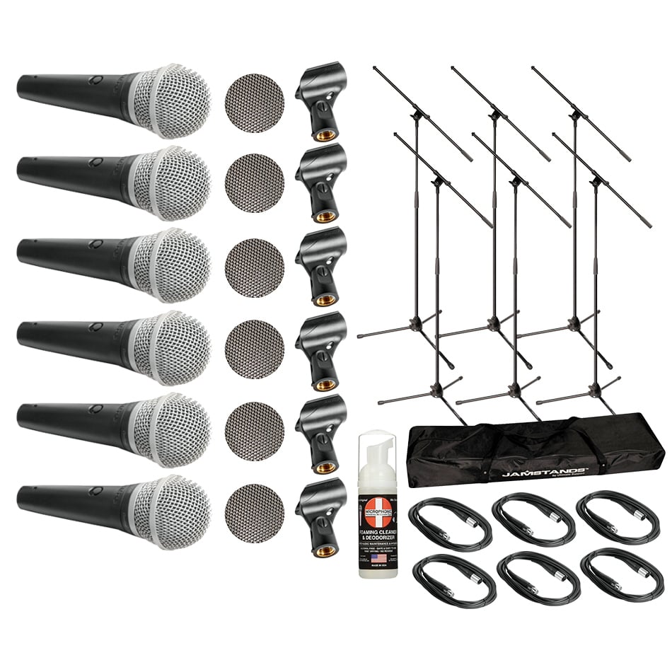 Dynamic Vocal Microphone Bundle with (6) Shure PGA48 Microphones and Accessories