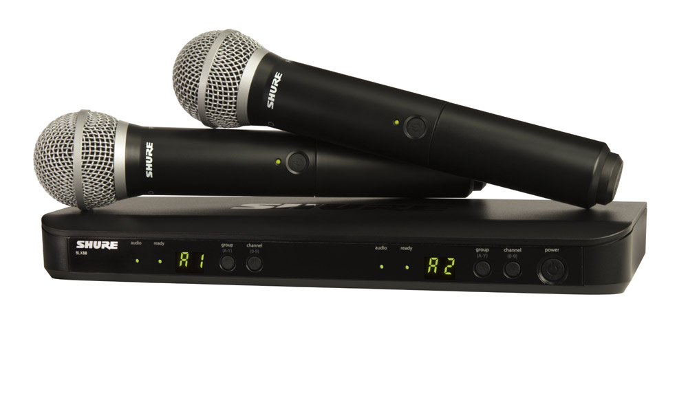 Dual Wireless Microphone System with (2) PG58 Handheld Transmitters