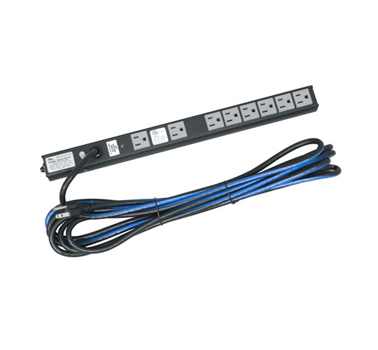 8-Outlet Slim 15A Rackmount Power Strip with 20ft Cord
