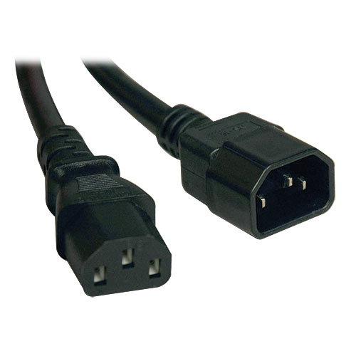 3ft Heavy-Duty Power Extension Cord, 15A, 14AWG