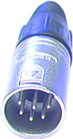 6-pin XLR Male Cable Connector, Nickel