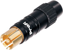 RCA/Phono Male Cable Plugs, Pair (Black w/ Gold Contacts)