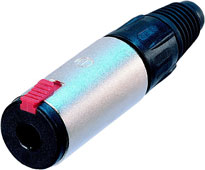 3-conductor 1/4" Female Cable Connector, Nickel
