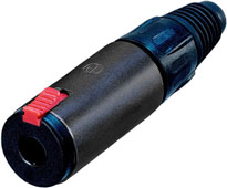 3-conductor 1/4" Female Cable Connector, Black