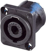 4-Pin Speakon Male Panel Connector, 40-amp