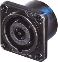 8-pin Male Speakon Chassis Connector, Black