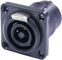 4-pin Male Speakon Chassis Connector, Black