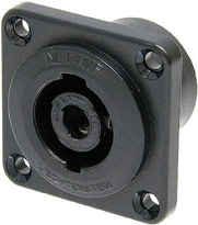 4-pin Male Speakon Chassis Connector, Black