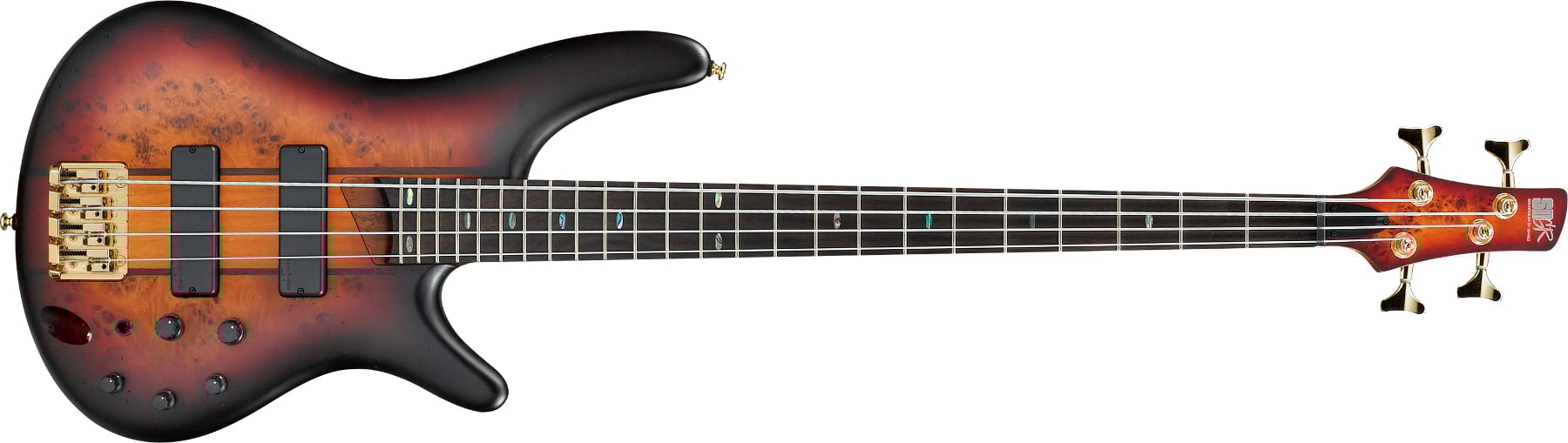 4-String Bass Guitar, 24-Fret, Rosewood Fretboard with Abalone Oval Inlay