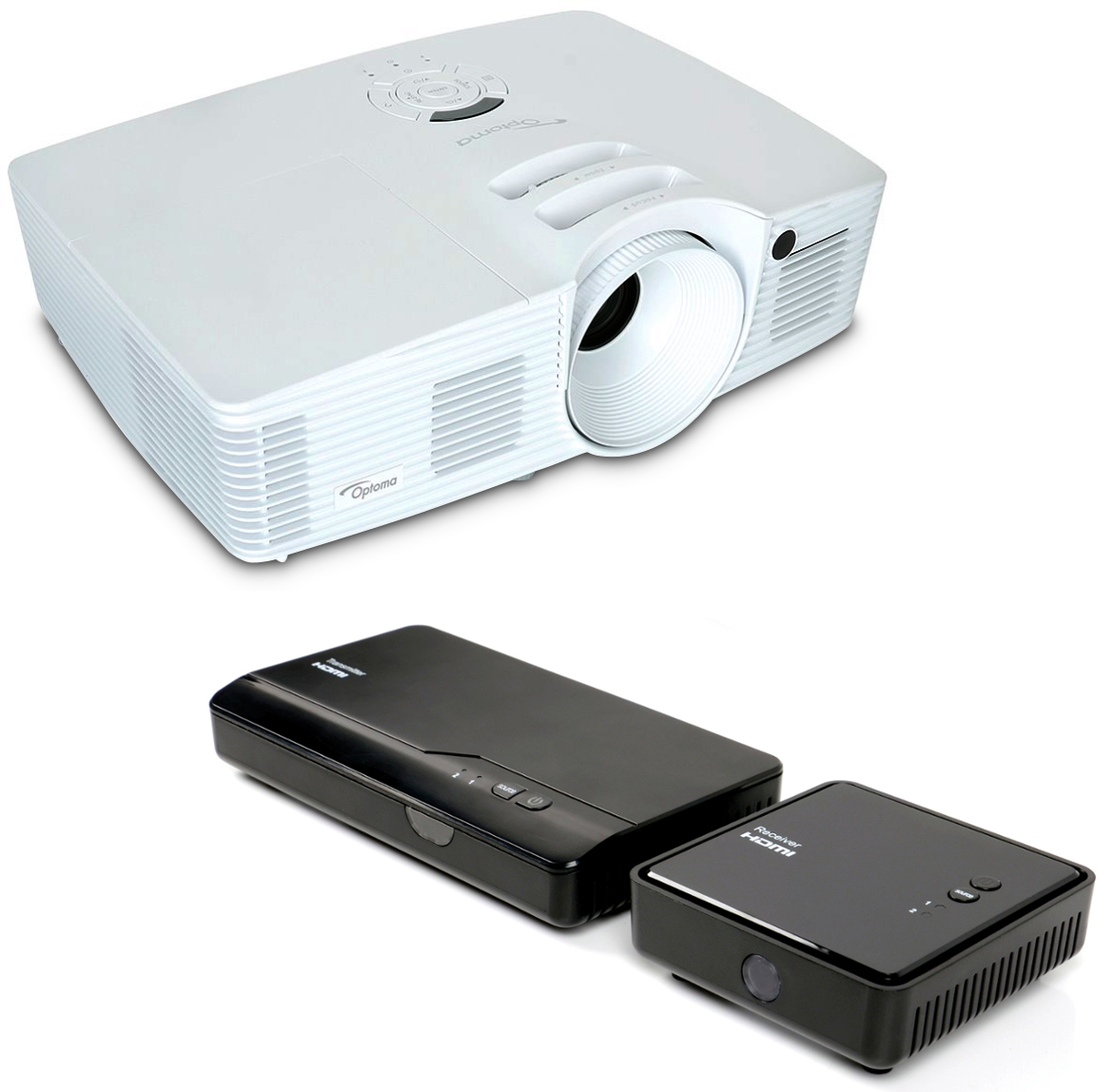 with HD28DSE Projector and WHD200 Wireless HDMI Transmitter/Receiver Set