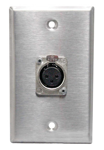 Black Anodized Single-Gang Wall Plate with Neutrik XLRM Connector
