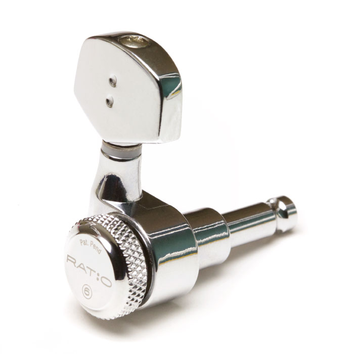 Ratio Locking Tuned Machine Heads - Electric 3+3 Contemporary Chrome 2 Pin