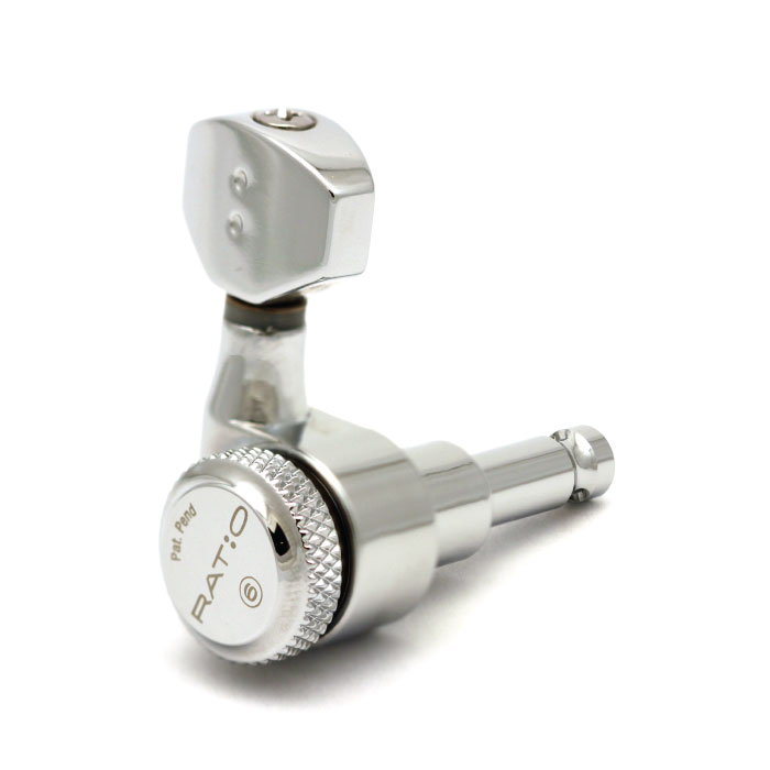 Ratio Locking Tuned Machine Heads - Electric 6 In Line Contemporary Mini Chrome 2 Pin