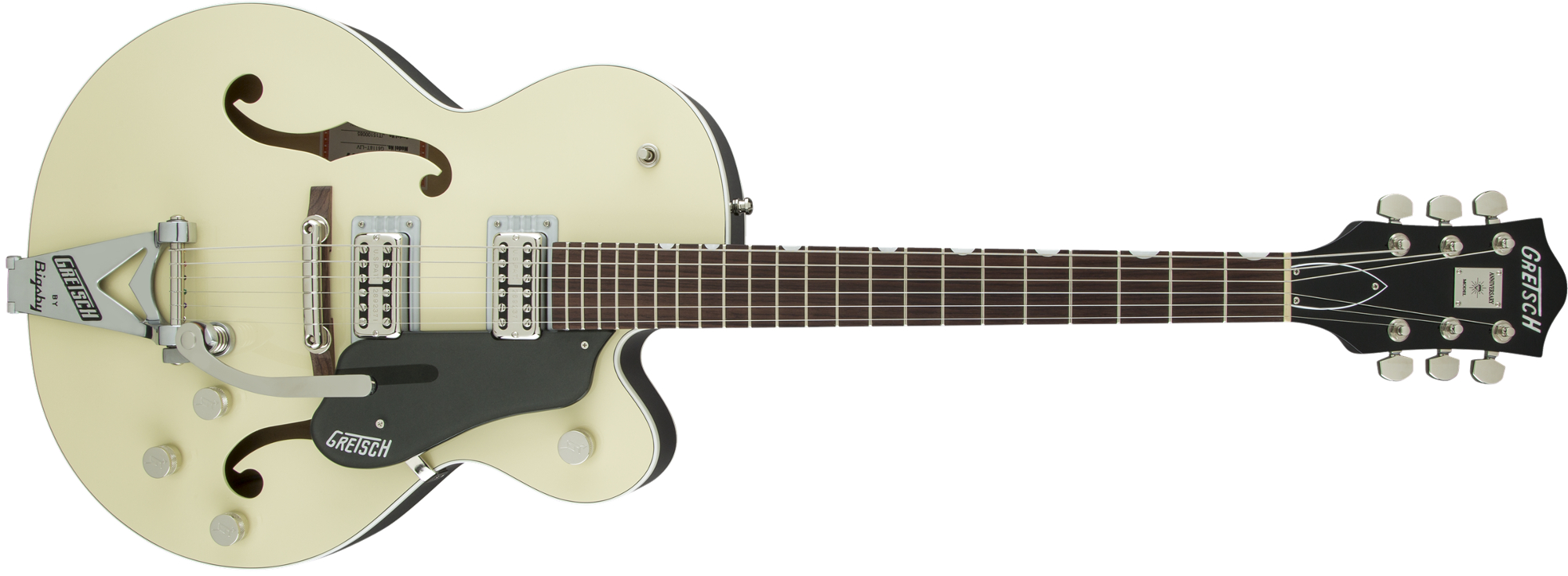Players Edition Anniversary Hollow Body HH Electric Guitar in Lotus Ivory with String-Thru Bigsby
