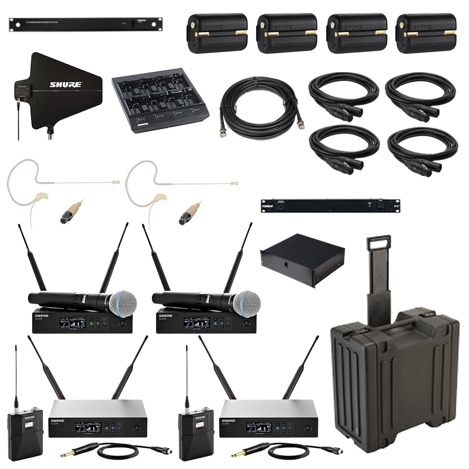 QLXD Series Wireless Package with QLXD24/SM58-G50 & QLXD14-G50 Systems and Accessories