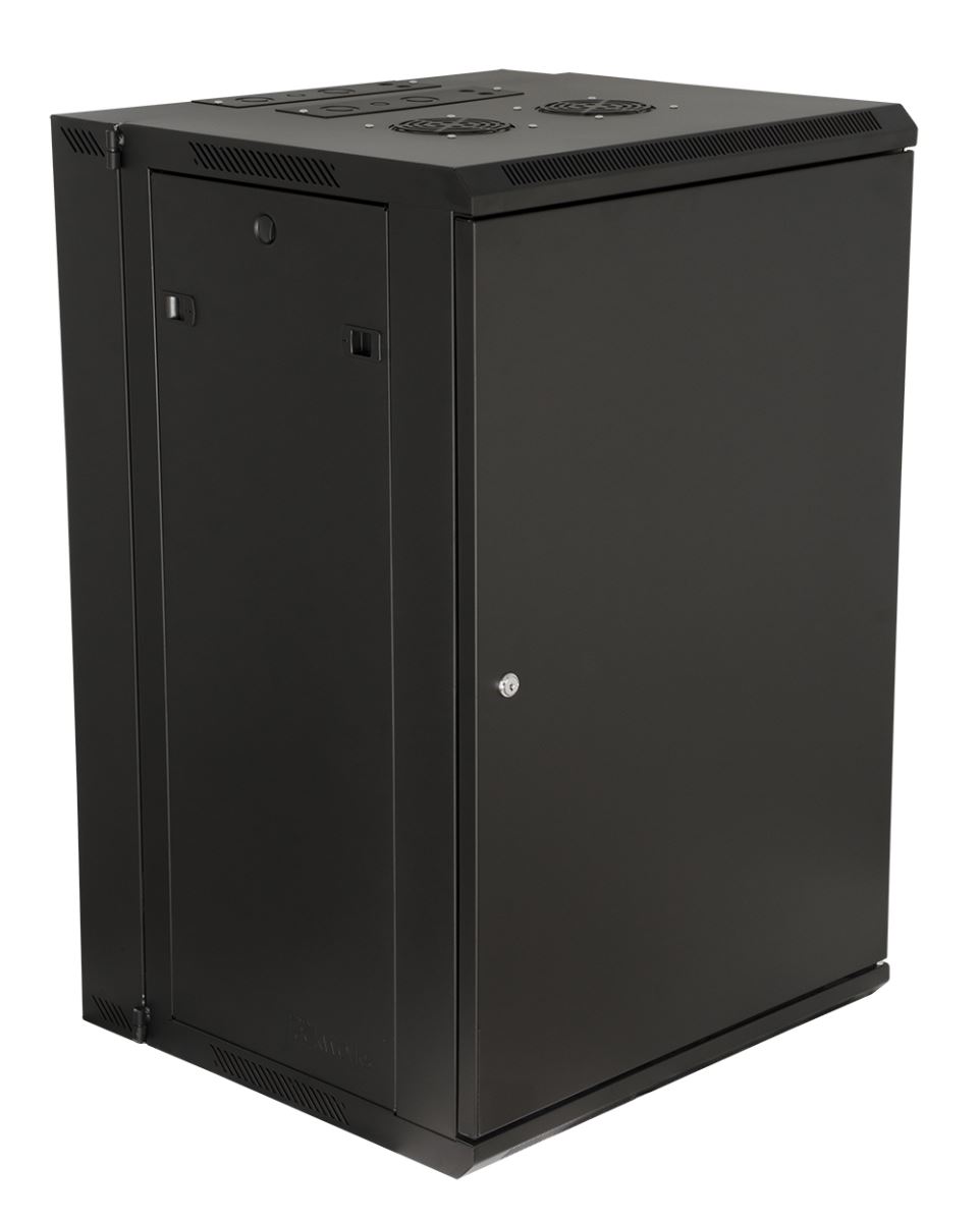12RU 21" Hinged Wall-Mounted Rack with Steel Front Door